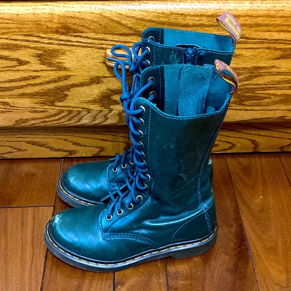 Dr Martens Forest Green 1B99 14 Hole 14 Eye With Side Zipper 4UK 37EU 5USM 6USL - Picture 7 of 12